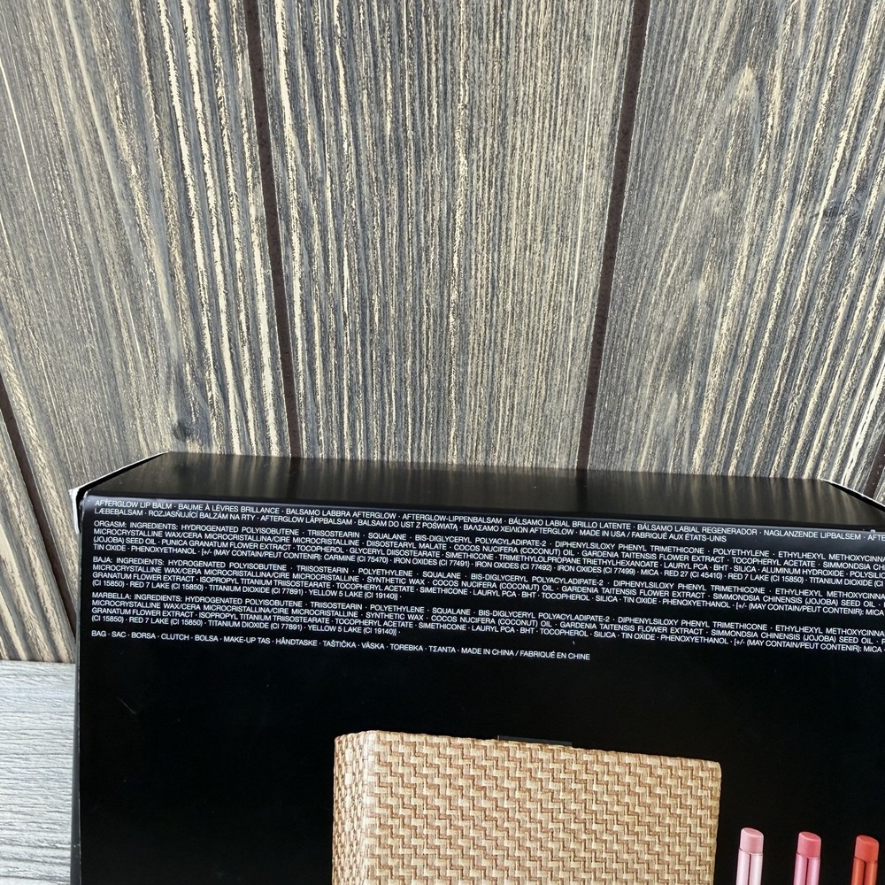 NARS Sur La Plage Lip Balm Set 3pc Woven Clutch Limited Edition New Open Box - Picture 13 of 16